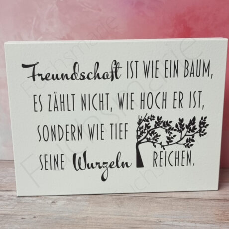 Holzschild mit Freundschafts-Spruch