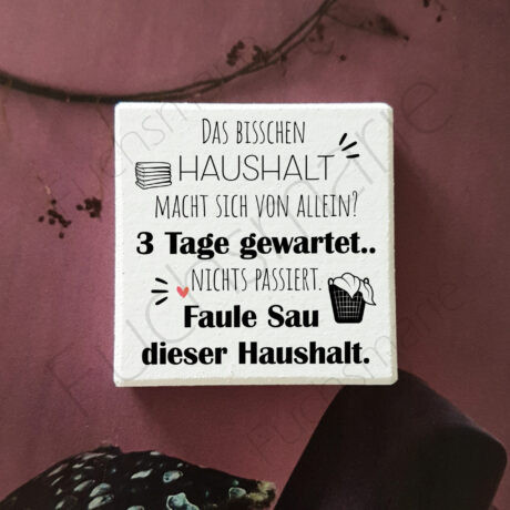 Das bischen Haushalt macht sich von allein. 3 Tage gewartet, nix passiert. Faule Sau dieser Haushalt.