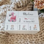 "Baby | Erinnerungsbox | Holzkiste Flamingo" wurde zu Deiner Wunschliste hinzugefügt