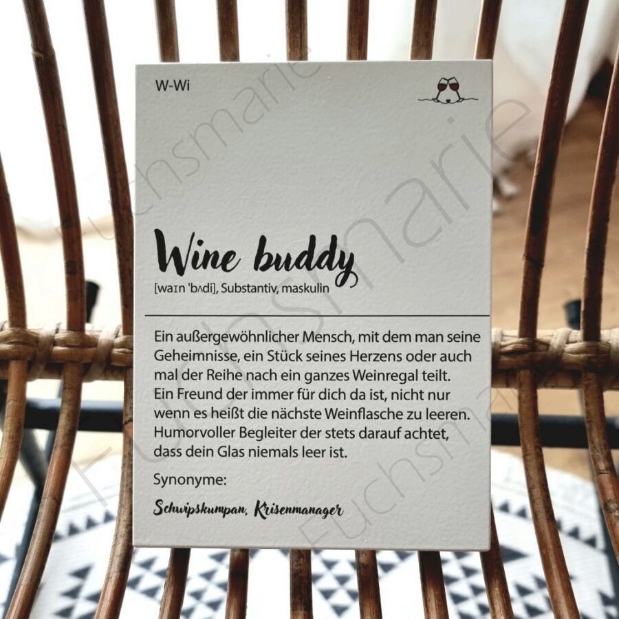 Holzschild Wine buddy