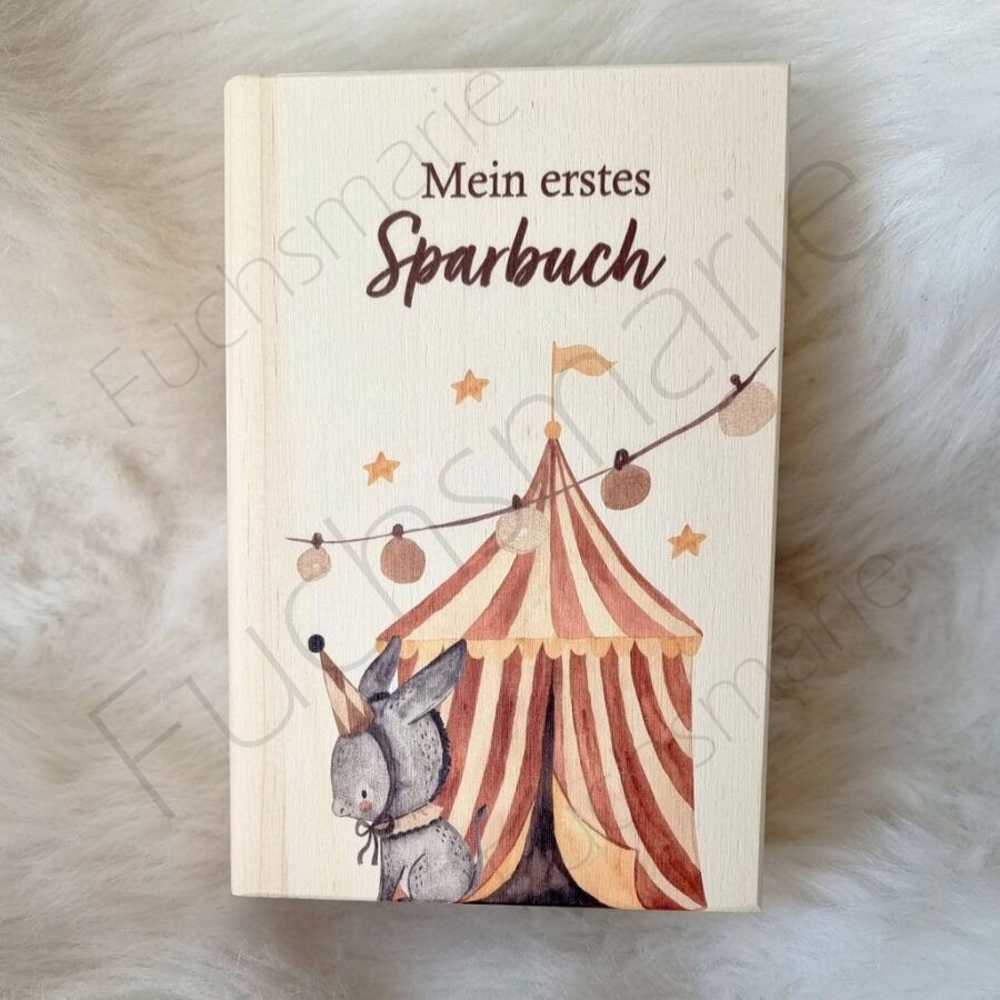 Sparbuch aus Holz Zirkus – Bild 3