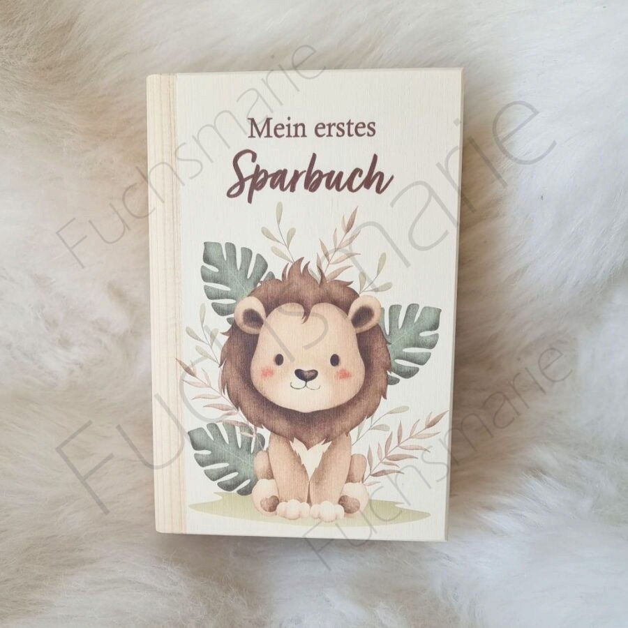 Sparbuch aus Holz Lion – Bild 4