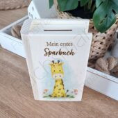 "Sparbuch aus Holz Giraffe Gönni" wurde zu Deiner Wunschliste hinzugefügt