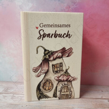 Neues bei Fuchsmarie | 13 | 0562 | Sparbuch aus Holz mit Motiv Natur Häuschen